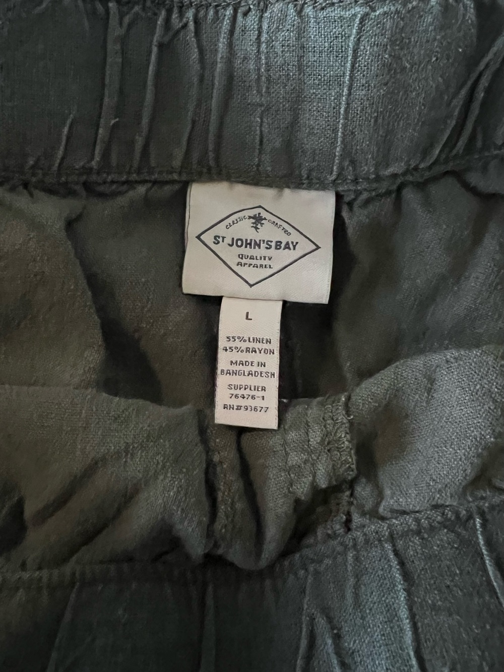St. John's Bay olive green Cropped Linen-Rayon Ankle Pants
